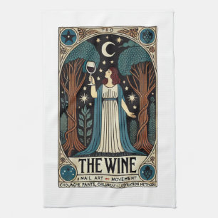 Tarot Card i Vin Kökshandduk