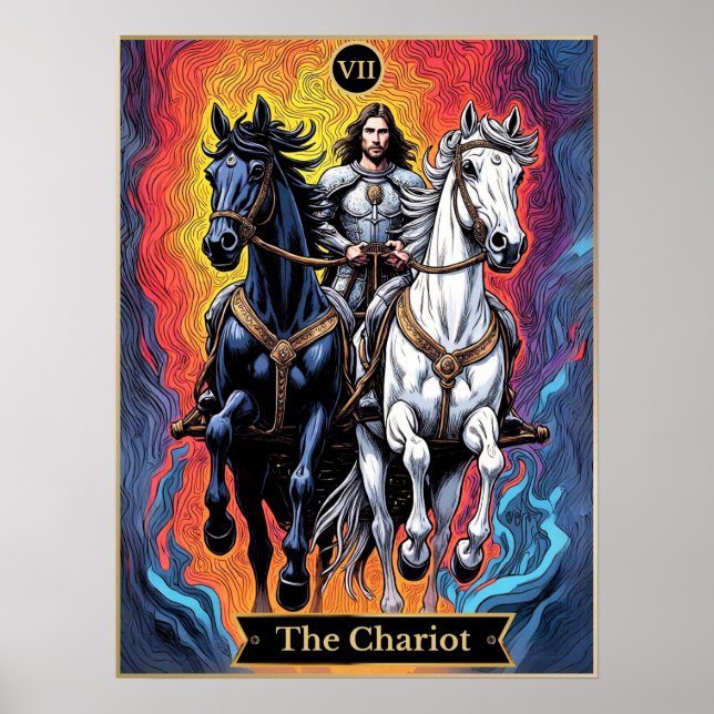 Tarot Card-illustration, Chariot Poster (Framsidan)