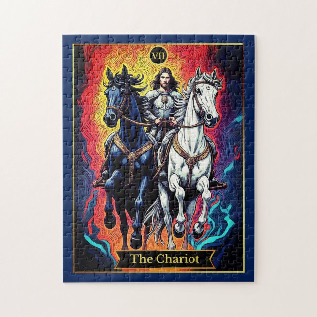 Tarot Card-illustration, Chariot Pussel (Vertikal)
