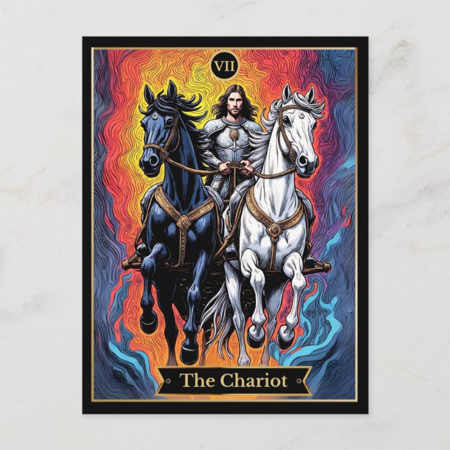 Tarot Card-illustration, Chariot Vykort (Framsida)