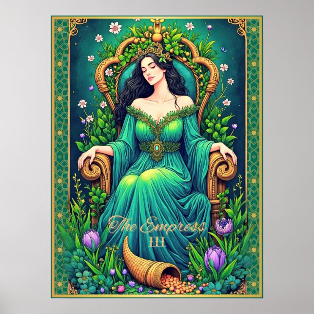 Tarot Card Illustration, Empress Poster (Framsidan)