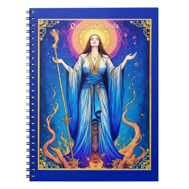 Tarot Card Illustration, Queen of Trollspö Anteckningsbok (Framsidan)