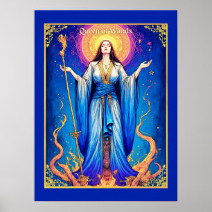 Tarot Card Illustration, Queen of Trollspö Poster