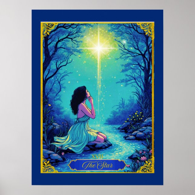 Tarot Card-illustration, stjärnorna Poster (Framsidan)