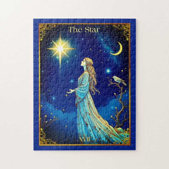 Tarot Card-illustration, stjärnorna Pussel (Vertikal)