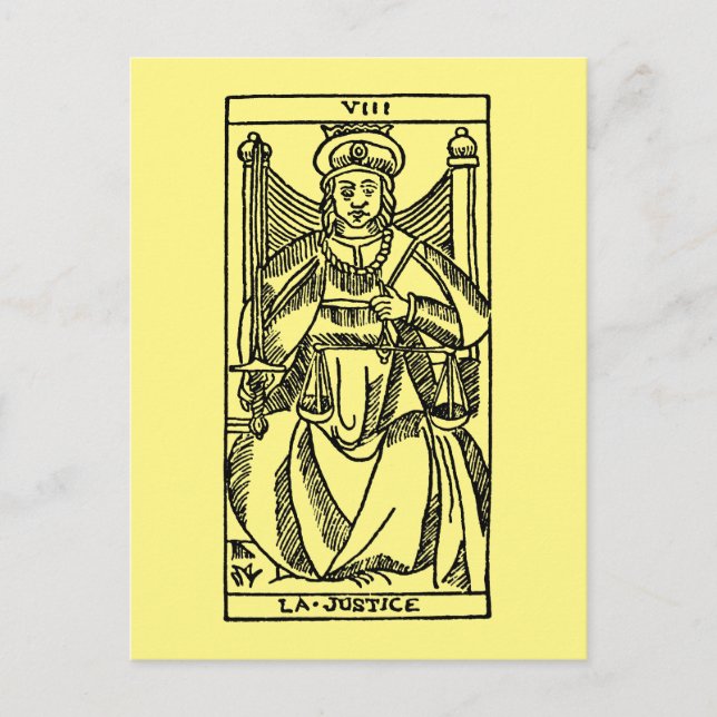 Tarot Card: Justice Vykort (Framsida)