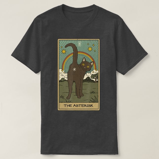 Tarot Card-katt Asterisk Cosmic T Shirt (Design framsida)