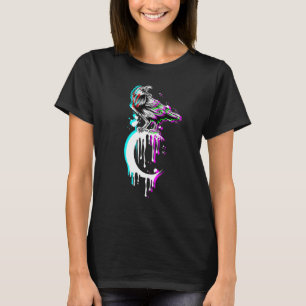 Tarot Card Kråka Crescent Måne Vaporwave Occult Ra T Shirt