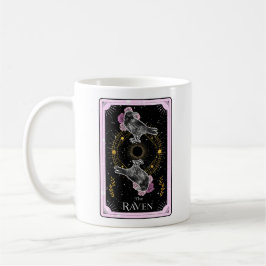 Tarot Card, Måne-Rosa-svart Kaffemugg