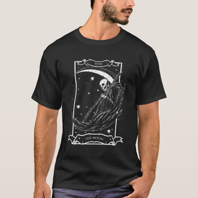 Tarot Card, Måne Xviii-döden Stil T Shirt (Framsida)