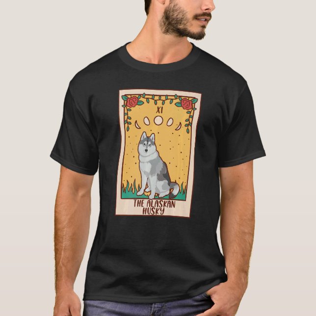 Tarot Card Occult Magic Occulsm Hund Alaska Hus T Shirt (Framsida)