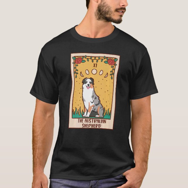 Tarot Card Occult Magic Occulsm Hund Australian T Shirt (Framsida)