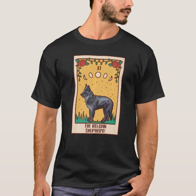 Tarot Card Occult Magic Occulsm Hund belgisk T Shirt (Framsida)