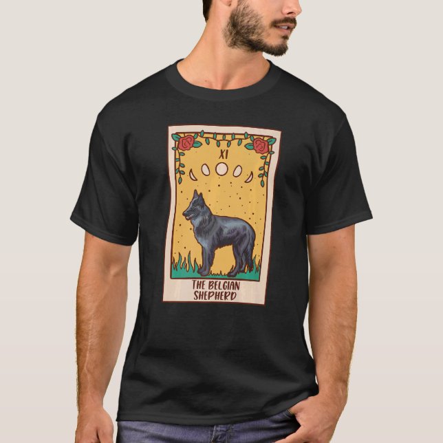 Tarot Card Occult Magic Occulsm Hund belgisk T Shirt (Framsida)