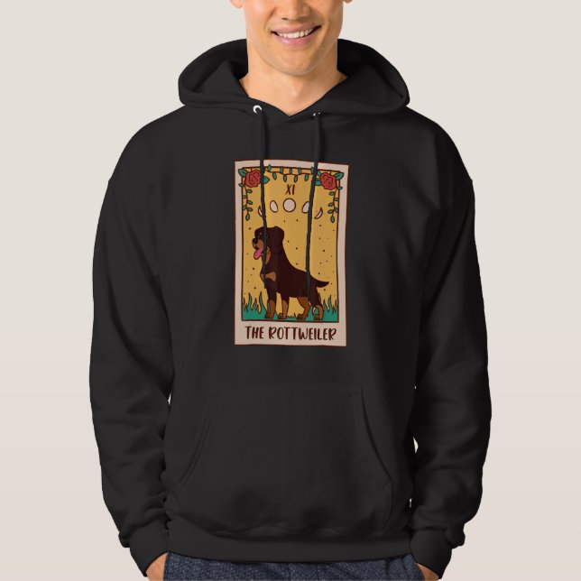 Tarot Card Occult Magic Occulsm Hund Rottweiler Hoodie (Framsida)