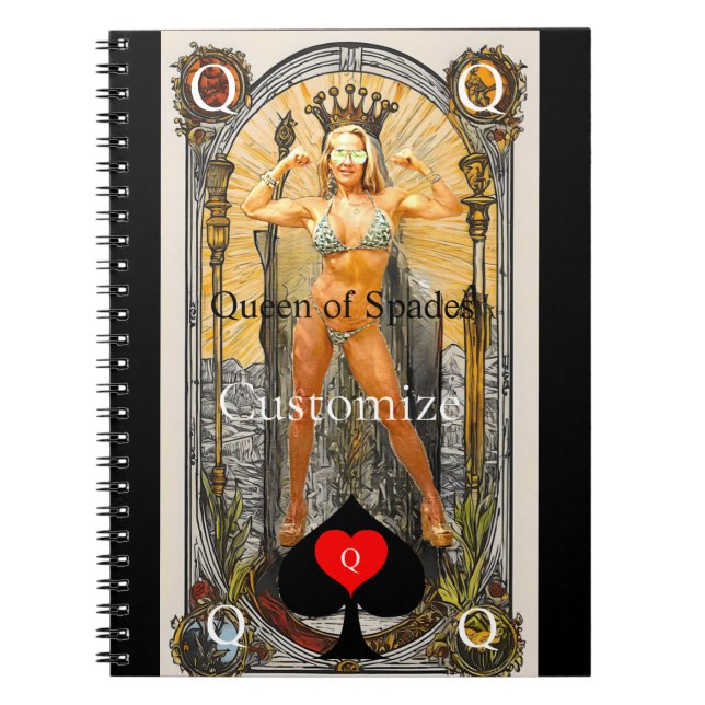 Tarot Card Queen of Spades Thunder_Cove Anteckningsbok (Framsidan)