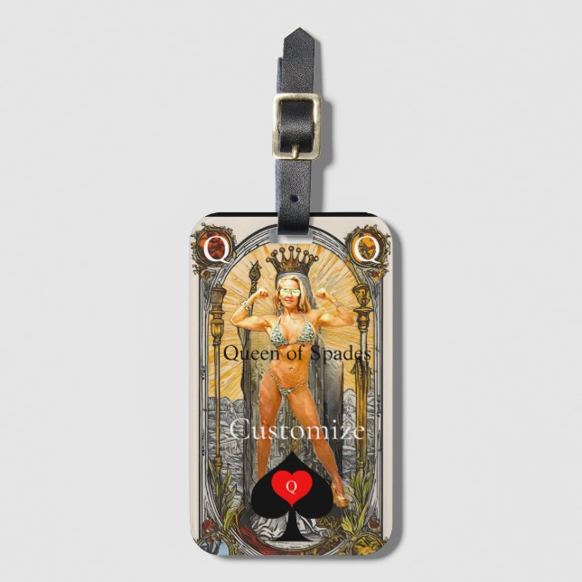 Tarot Card Queen of Spades Thunder_Cove Bagagebricka (Framsida vertikal)