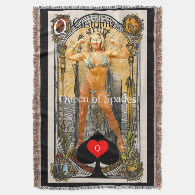 Tarot Card Queen of Spades Thunder_Cove Filt (Framsidan Vertikal)