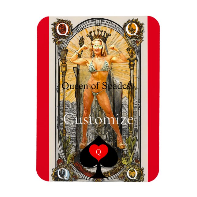 Tarot Card Queen of Spades Thunder_Cove Magnet (Vertikal)