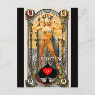 Tarot Card Queen of Spades Thunder_Cove Vykort