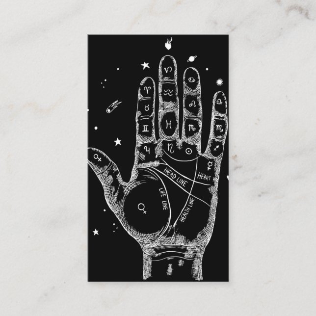 Tarot Card Reader Psychic Handflatan Reading Visitkort (Framsida)