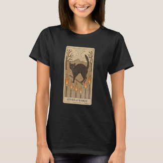 Tarot Card Seven Of Wands And Cat Cosmic Graphic C T Shirt