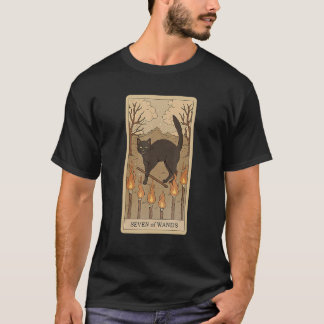 Tarot Card Seven Of Wands And Cat Cosmic Graphic C T Shirt