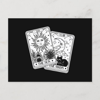 Tarot Card Sin and Moon, Cat Vykort