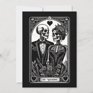 Tarot Card Skeleton är ett exempel på bröllopsinbj Inbjudningar