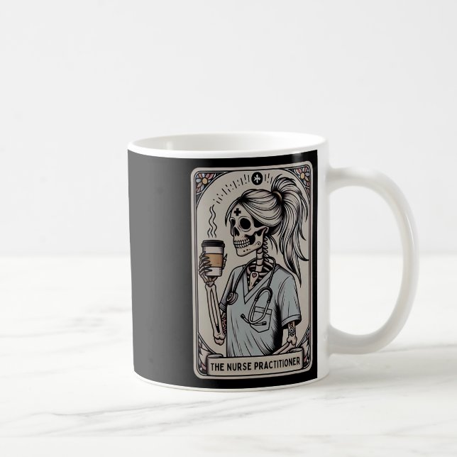 Tarot Card Skeleton Halloween W Kaffemugg (Höger)