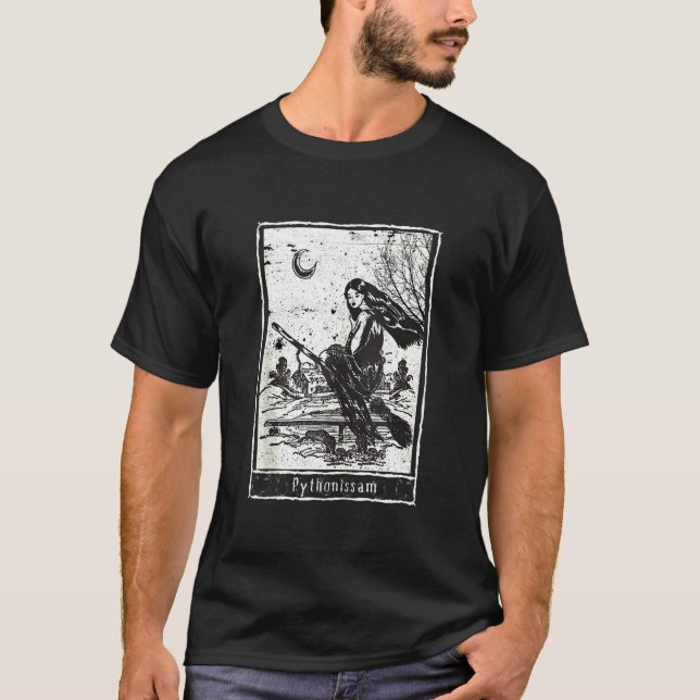 Tarot Card Stylt Witchcraft Mörk Tarot Witch Gra T Shirt (Framsida)