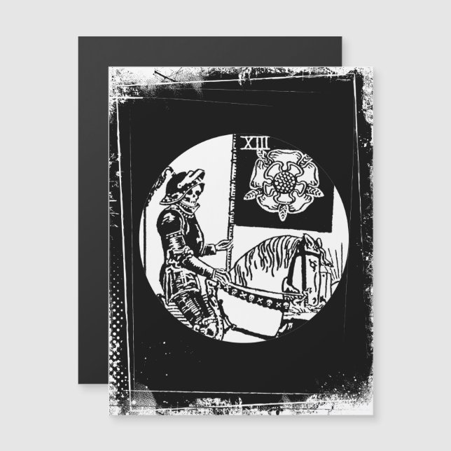 Tarot Card-symbol för dödsrider Waite Deck-symbol (Fram/baksida)