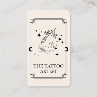 Tarot Card Tatto Artist Celestial Affärskort Visitkort