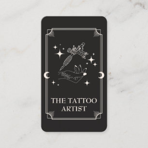 Tarot Card Tatto Artist Celestial Affärskort Visitkort