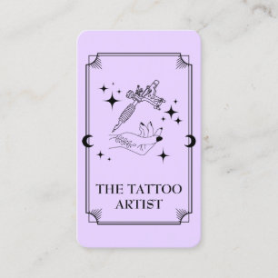 Tarot Card Tatto Artist Celestial Affärskort Visitkort