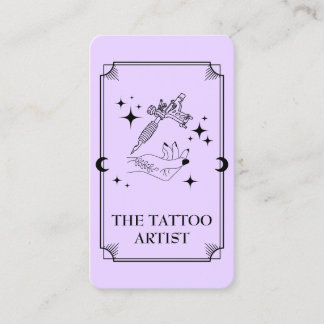 Tarot Card Tatto Artist Celestial Affärskort Visitkort