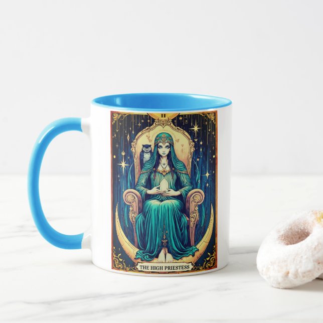 Tarot Card, the High Priestess 2 Mugg (Med munk)