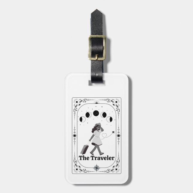 Tarot Card Traveler Astrology Zodiac Sign Gift Bagagebricka (Vertikal Framsida)