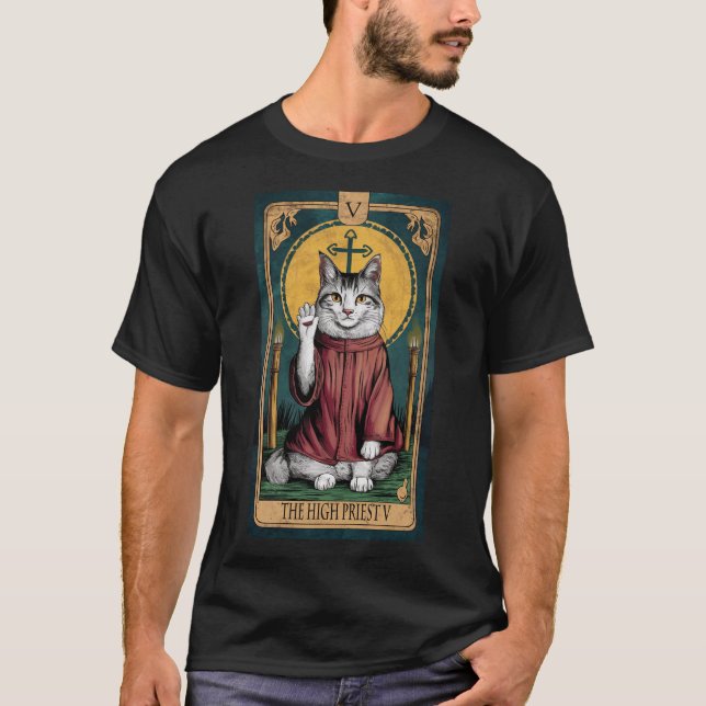 Tarot Card V - Hög prioritet T Shirt (Framsida)
