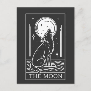 Tarot Card (vykort för Varg i Måne) Helg Vykort