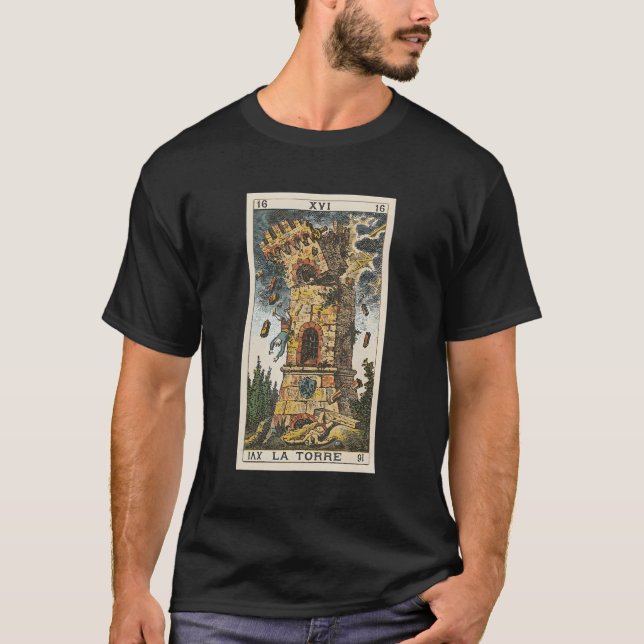 Tarot Card Xvi i Torn T Shirt (Framsida)