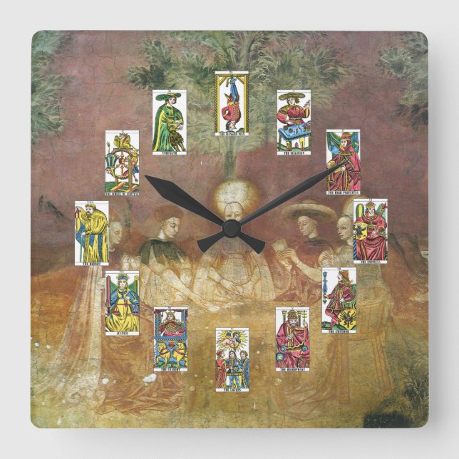 Tarot Cards Fortune Teller Clock Fyrkantig Klocka (Framsida)