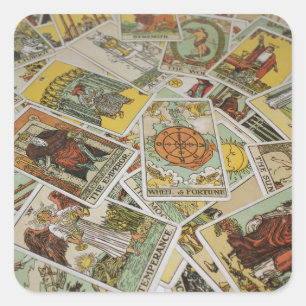 Tarot Cards mönster förmögenhetsförsäljare Fyrkantigt Klistermärke