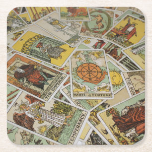 Tarot Cards mönster förmögenhetsförsäljare Underlägg Papper Kvadrat