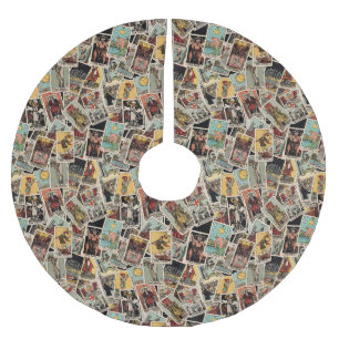 Tarot Cars Julgran Skirt - Vintage Mönster Julgransmatta Borstad Polyester