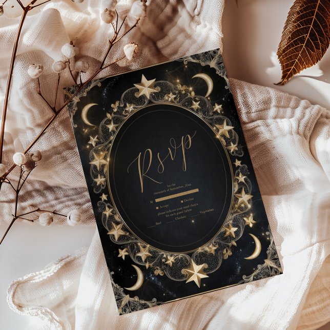 Tarot Celestial Bröllop Sol Måne Stars Guld OSA Kort (Skapare uppladdad)