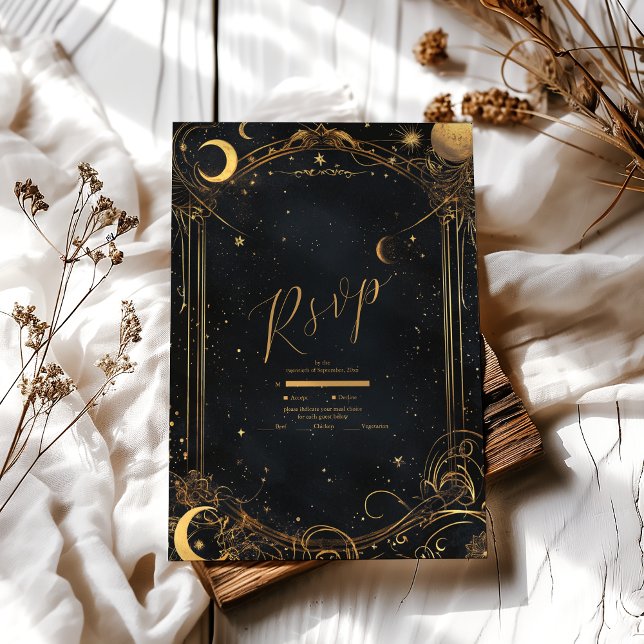 Tarot Celestial Bröllop Sol Måne Stars Guld OSA Kort (Skapare uppladdad)