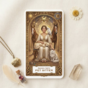 Tarot Celestial Moon Sun Husdjursvakt AffärsKort Visitkort
