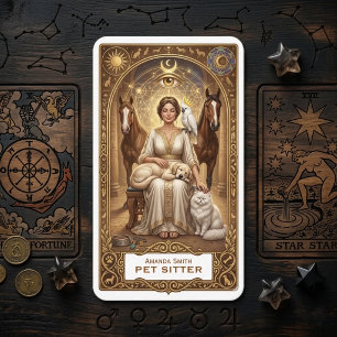 Tarot Celestial Moon Sun Husdjursvakt AffärsKort Visitkort
