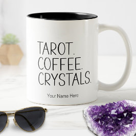 Tarot Coffee Crystals - Offert New Age Metaphysisk Två-Tonad Mugg